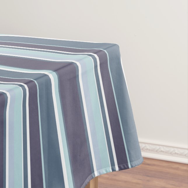 Blue-gray stripes tablecloth (In Situ)