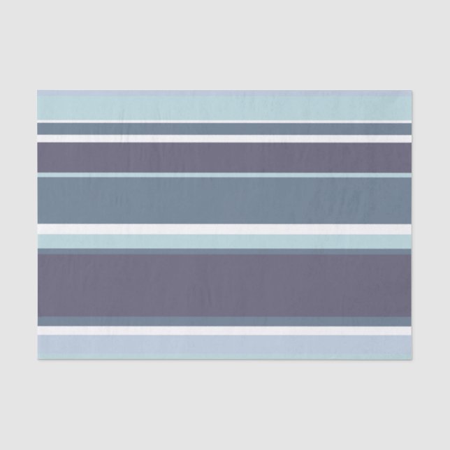 Blue-gray stripes tissue paper (Front)