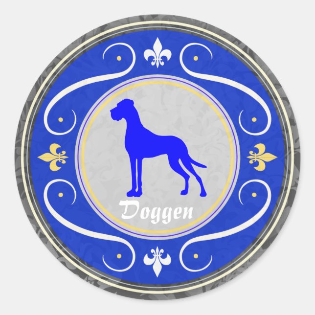 Blue Great Dane Classic Round Sticker (Front)