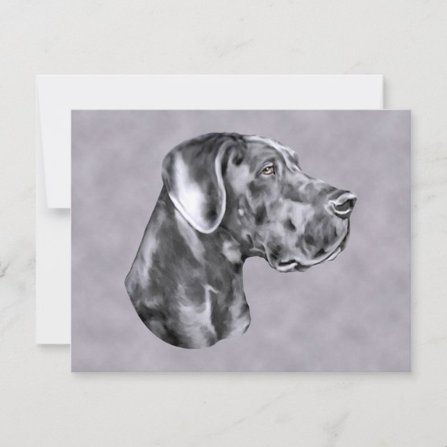 Blue Great Dane Uncropped Event or Party Invitation (Front)