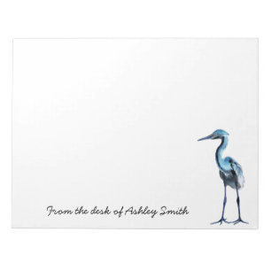 Blue Great Heron/Personalised Notepad