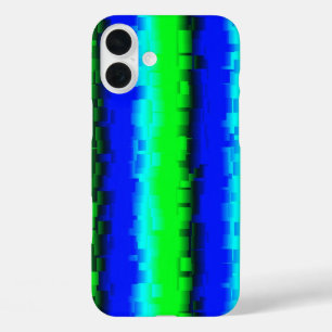 Blue Green 3D Rainbow Pattern iPhone 16 Plus Case