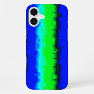 Blue Green 3D Rainbow Pattern iPhone 16 Plus Case