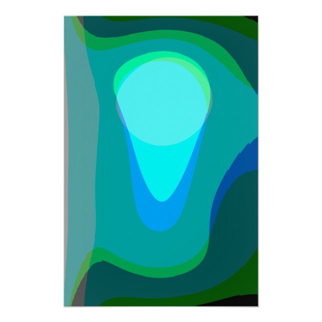 Blue Green 806 Abstract Poster (Front)