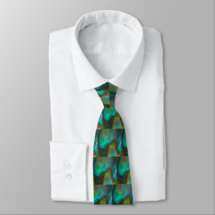 Blue Green Abalone Shell Tie