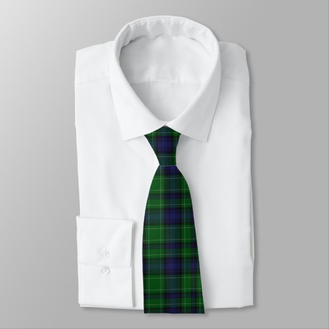 Blue & Green Abercrombie Plaid Neck Tie (Tied)