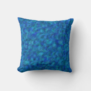 Blue Green Abstract Seamless Pattern Cushion