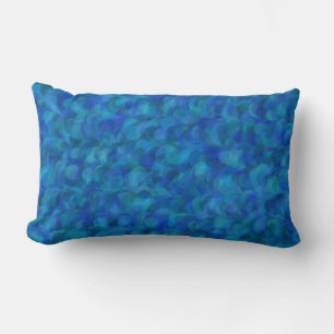 Blue Green Abstract Seamless Pattern Lumbar Cushion