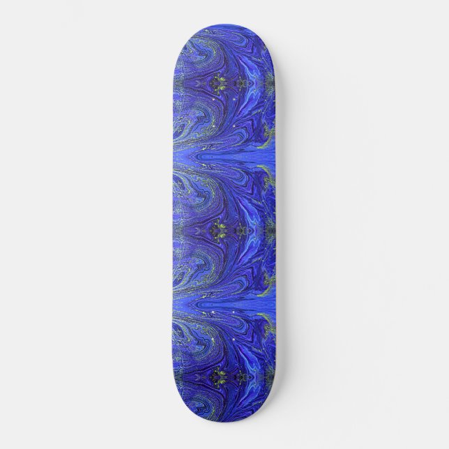 Blue Green Abstract Skateboard (Front)