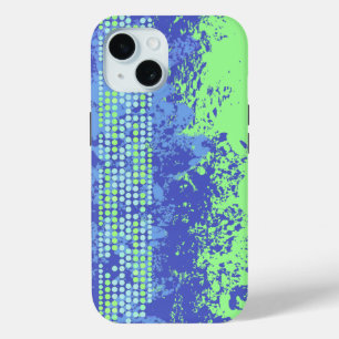 Blue green abstract surf beach  iPhone 15 case