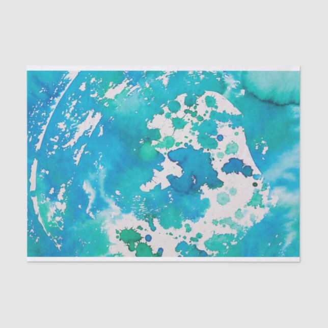 blue green abstract tissue paper (Front)