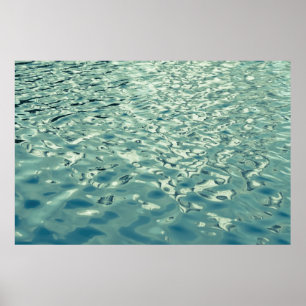 Blue Green Abstract Water Photograph Poster