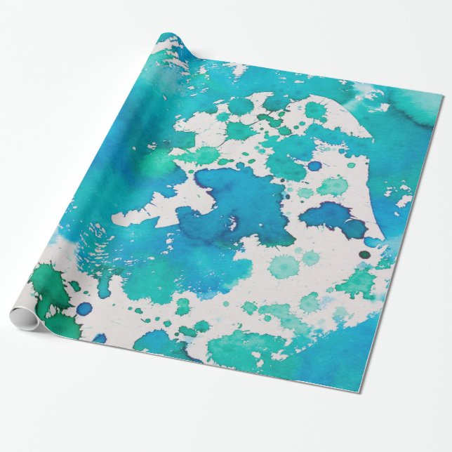 blue green abstract wrapping paper (Unrolled)