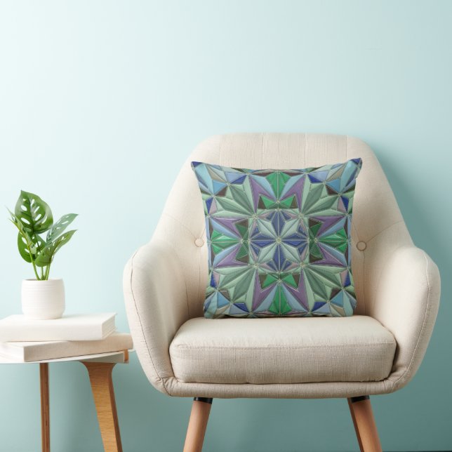 blue green accents cushion (Chair)
