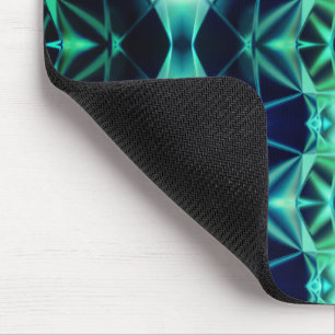 Blue-green acrylic rapport, neon mirroring shapes mouse pad