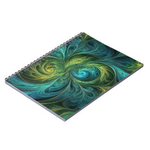 Blue Green AI Fractal Pattern Notebook