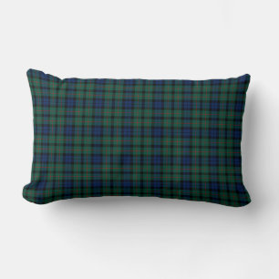 Blue, Green and Black MacCallum Clan Plaid Lumbar Cushion