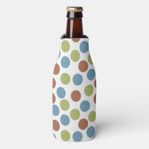 Blue, Green, and Brown Dots Bottle Cooler