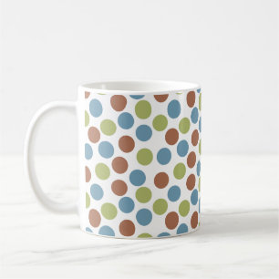 Blue, Green, and Brown Dots  Coffee Mug