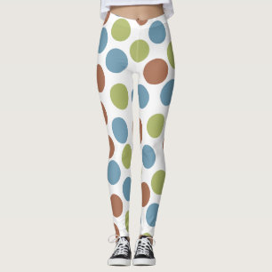 Blue, Green, and Brown Dots Leggings