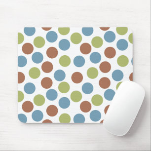 Blue, Green, and Brown Dots Mouse Pad