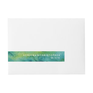 Blue Green and Gold Splatter Custom Wrap Label