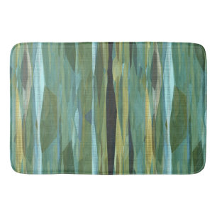 Blue Green and Gray Modern art   Bath Mat