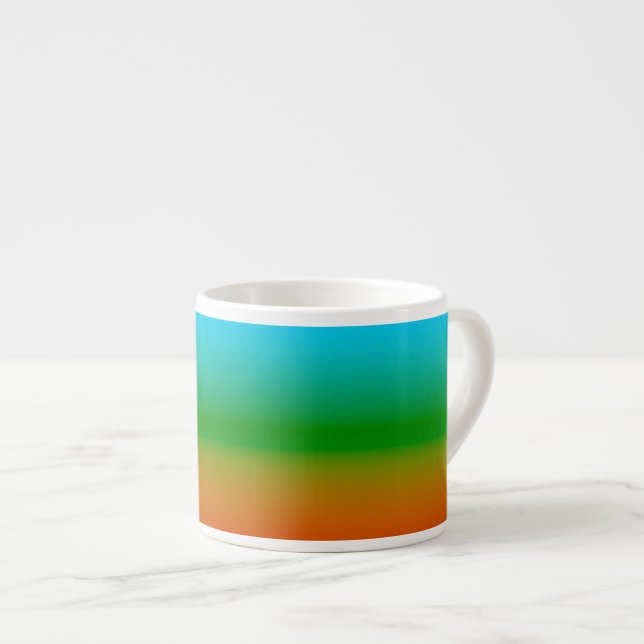 Blue Green and Orange Gradient Espresso Cup (Front Right)