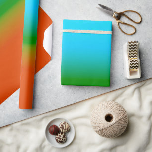 Blue Green and Orange Gradient Wrapping Paper