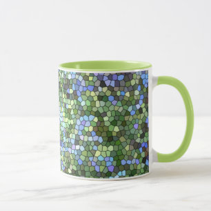 "Blue,Green and Purple Stained Glass" coffee mug