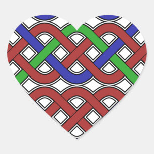 Blue, Green and Red Celtic Knots Heart Sticker