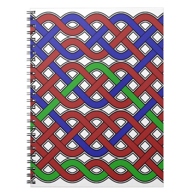 Blue, Green and Red Celtic Knots Notebook (Front)