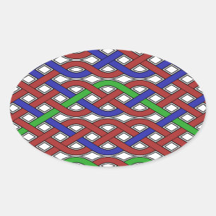 Blue, Green and Red Celtic Knots Oval Sticker