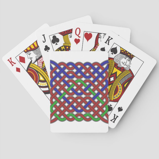 Blue, Green and Red Celtic Knots Playing Cards (Back)