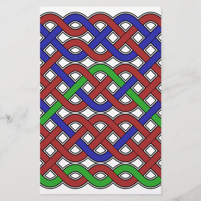 Blue, Green and Red Celtic Knots Stationery (Front)
