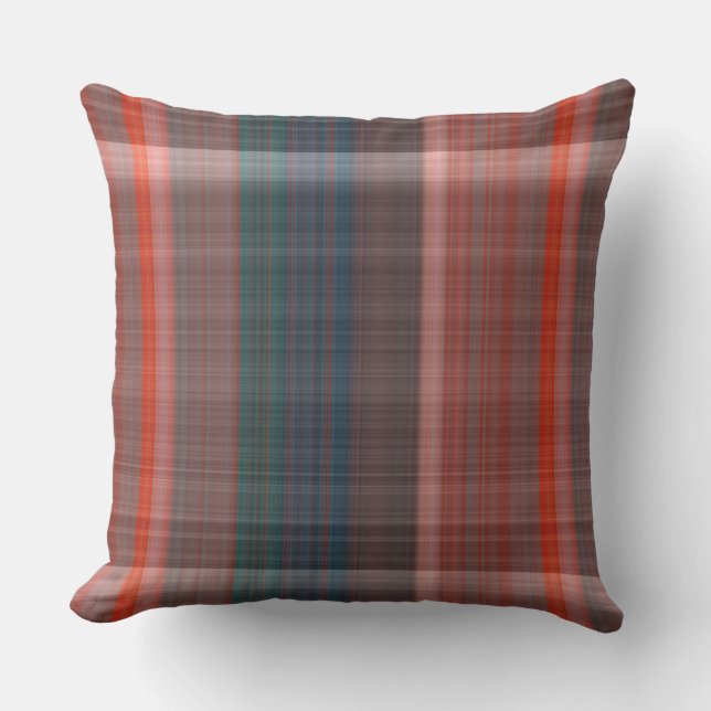 Blue, Green and red Plaid Cushion (Front)