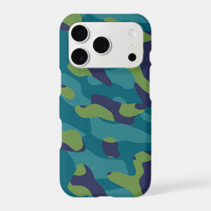 Blue Green and Teal Camo Abstract