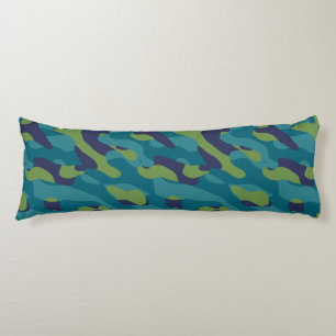 Blue Green and Teal Camo Abstract Body Cushion