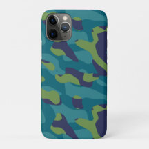 Blue Green and Teal Camo Abstract
