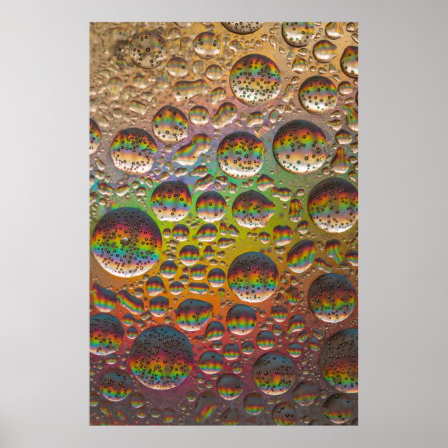 Blue green and yellow bubbles poster (Front)
