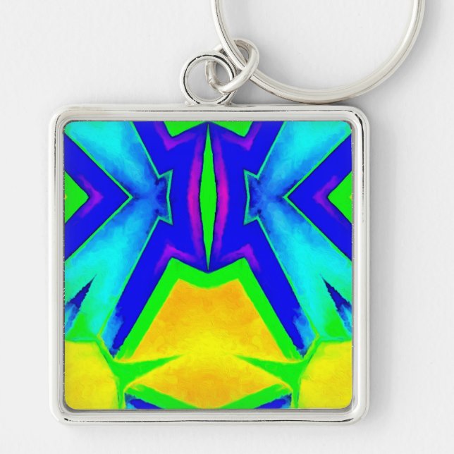 ~ Blue Green and Yellow ~ Keychain (Front)