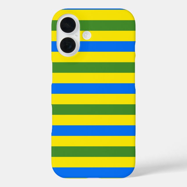 Blue Green and Yellow Stripes Design Case-Mate iPhone Case (Back)