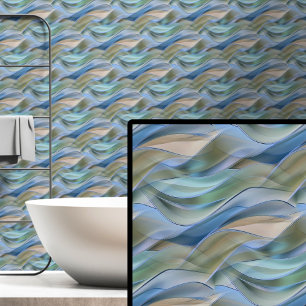 Blue Green Aqua Abstract Waves Wallpaper