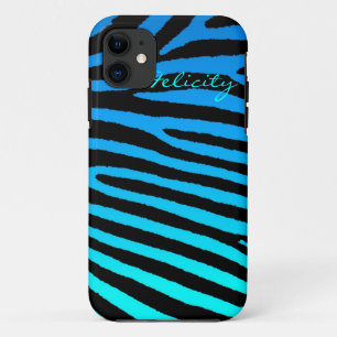 Blue green aqua zebra stripes iphone 5 case