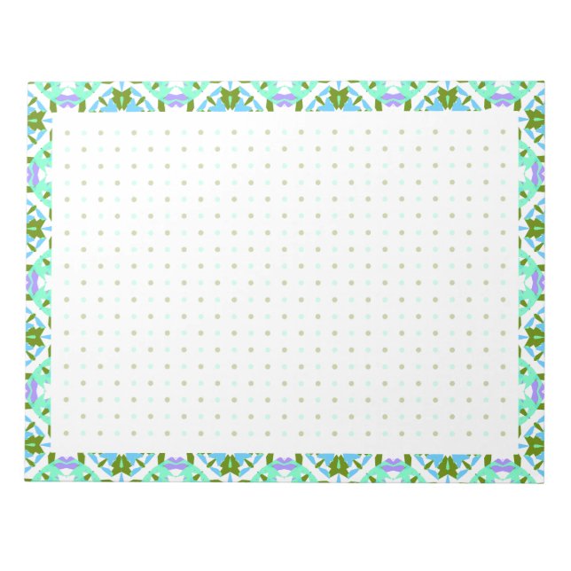 Blue Green Back to School Dot Grid BuJo Planner Notepad (Front)