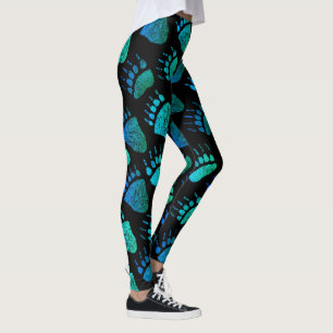 Blue Green Bear Tracks on Your Color - Leggings