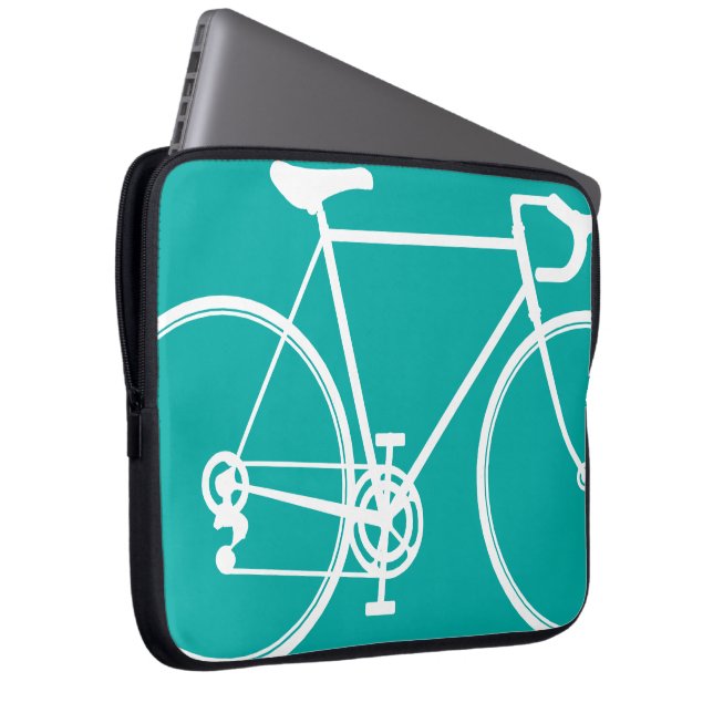 Blue/Green bike design Laptop Sleeve (Front Right)