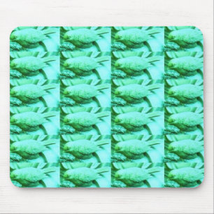 Blue Green Bird Texture Mouse Pad