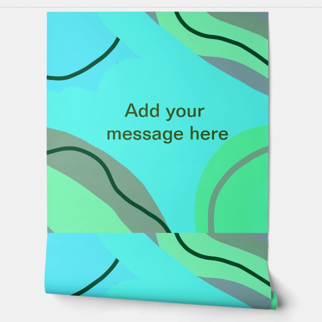 Blue green black pastel abstract add name text boh wallpaper (Unrolling)