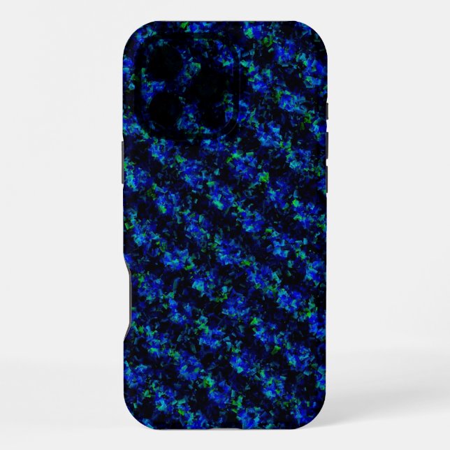 Blue Green Broken Glass Pattern iPhone Case (Back)